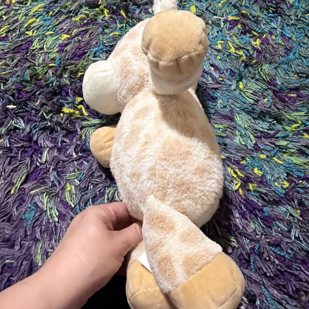 Kelly Baby Kelly Toy 12" Cuddle Giraffe Rattle Plush Crinkle Ears Unisex Beige - Picture 4 of 12